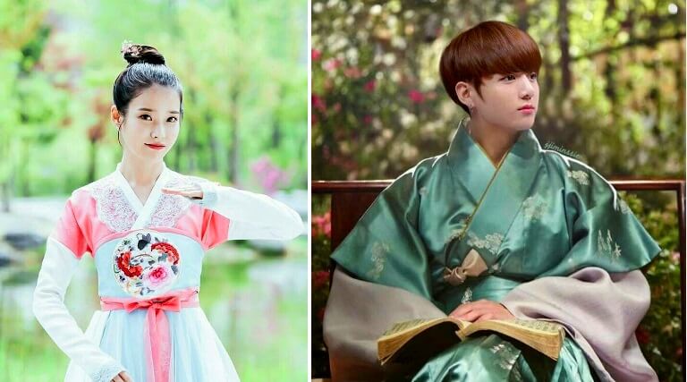 BTS Jungkook ve IU Kore Yöresel Kıyafeti Hanbok için En Uygun Ünlüler Mi
