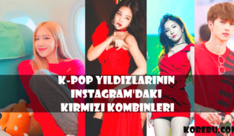 K-POP Yıldızları Kırmızı Kombinli elbiseleri