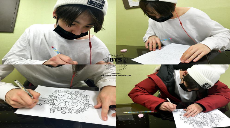 BTS’den Jungkook #BobRoss İlhamıyla Çizdiği Resimleri Paylaştı
