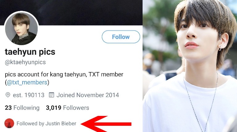 Justin Bieber TXT üyesi Taehyun’un Fan Adresini Takip Etmeye Başladı