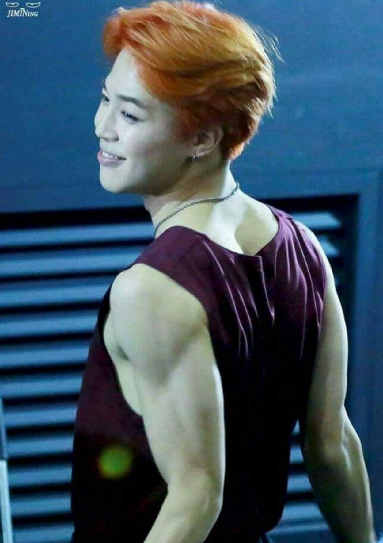 jimin orange hair muscles