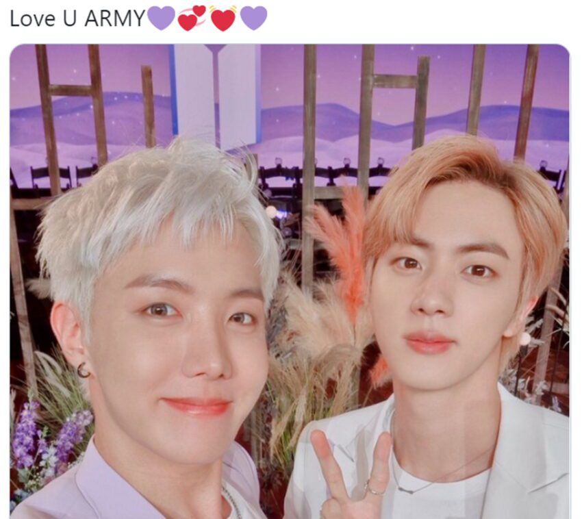 Message from J-Hope and Jin: Love U ARMY