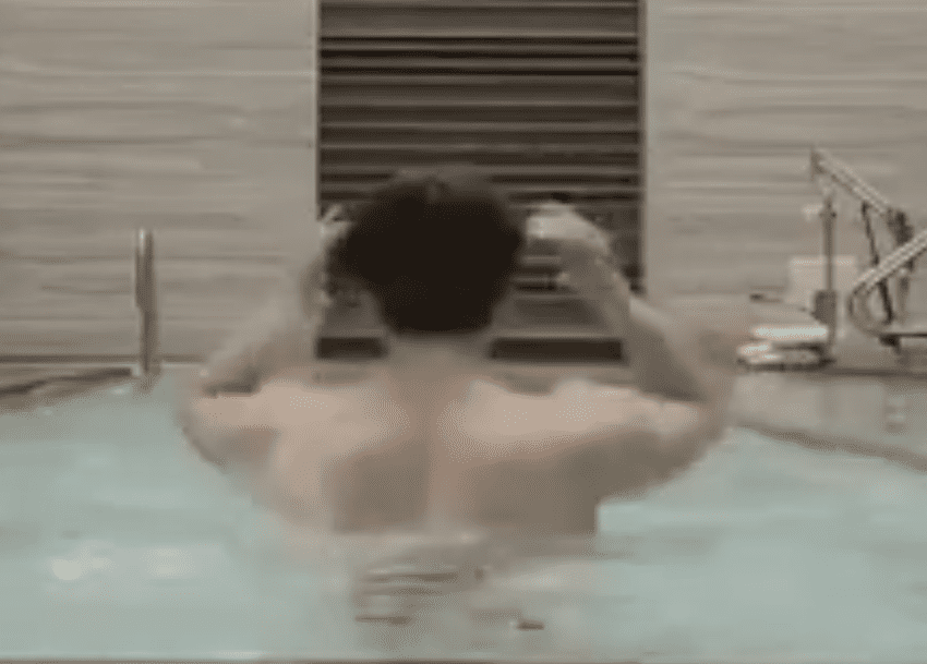 While Jungkook is training in the pool…