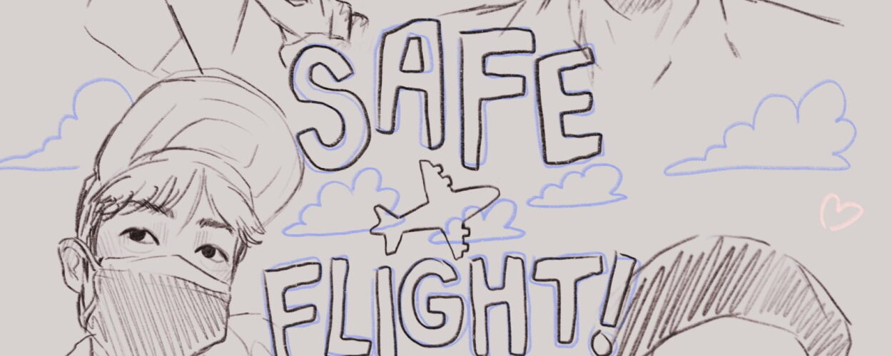 bts fan art have a safe flight