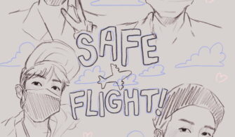 bts fan art have a safe flight